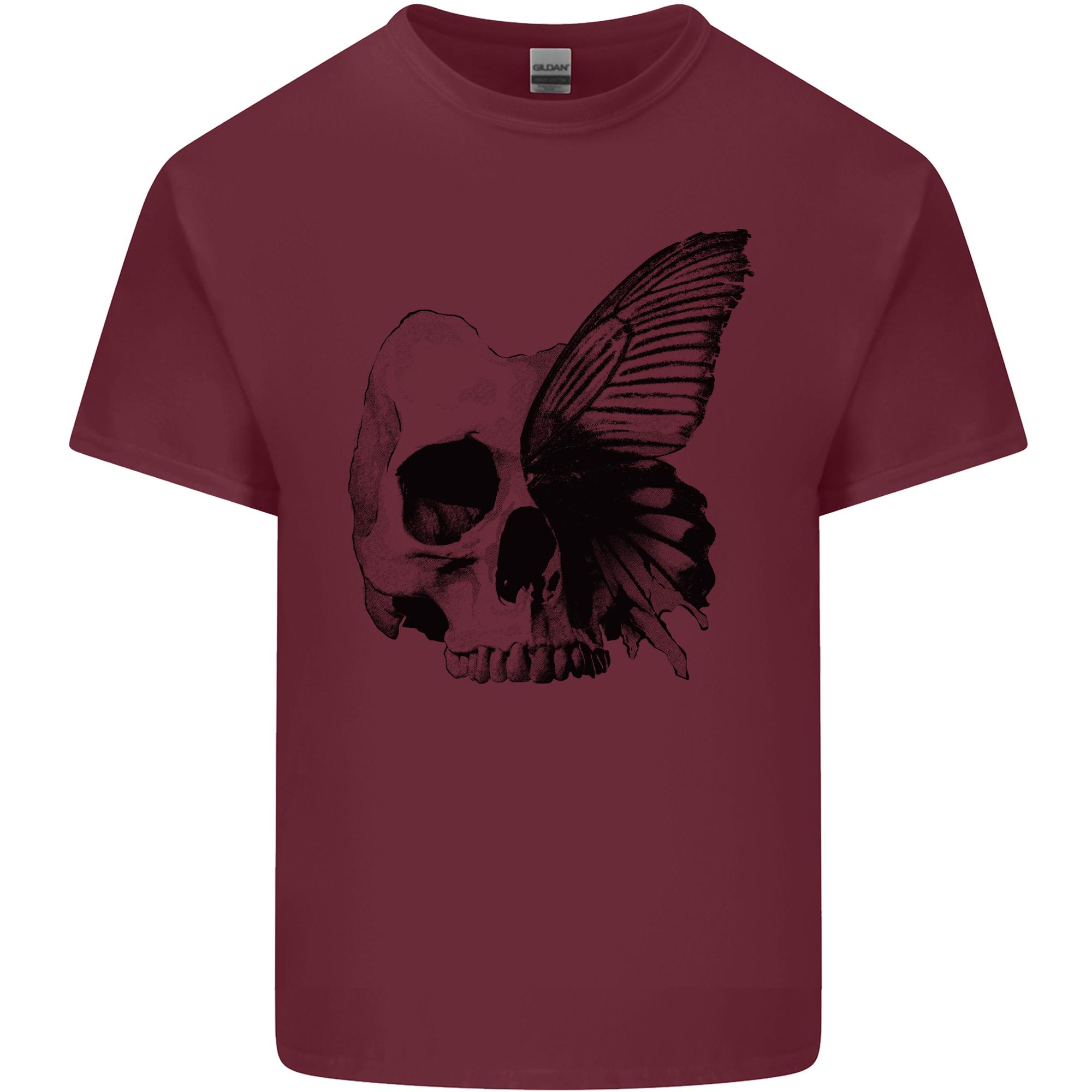 A Butterfly Skull Unisexs Light Cotton TShirt S