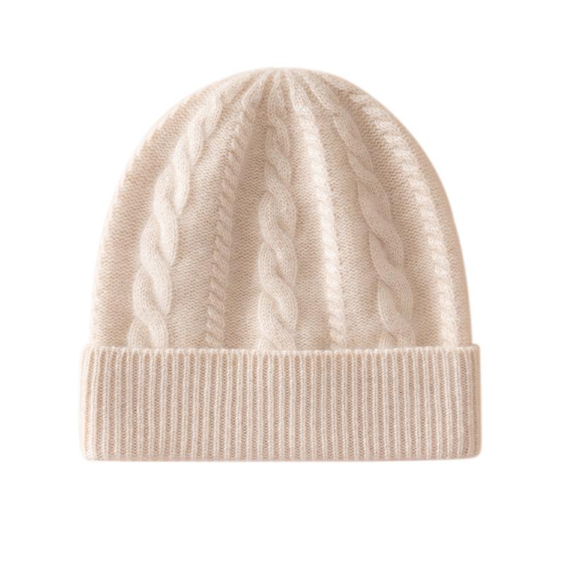 Size Batch% Pure Cashmere Top Luxury Women's Solid Color Plaid Small Twist Knitted Headhat