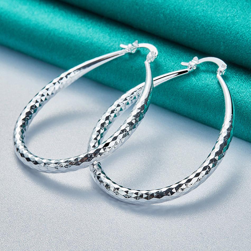 

Серьги с текстурой из стерлингового серебра 925 пробы для женщин, очаровательные ювелирные изделия ME227