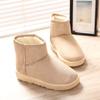 Winter Snow Boots Female Students Warm Fleece Thickened Flat Bottom Warm Cotton Shoes Suede Short Snow Boots