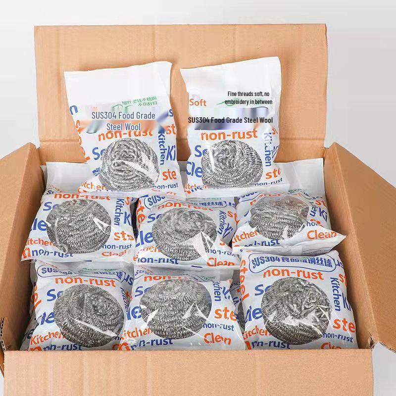 

Individually Packaged 304 Steel Wool Pot Scrubber - Stainless Steel Dish Brush for Cleaning 1 piece