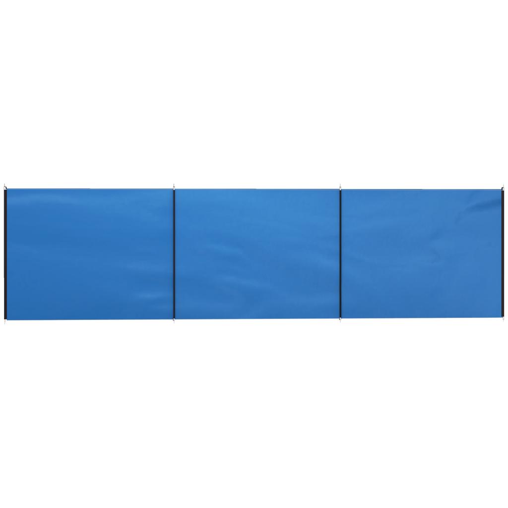 4 Pole Camping Windbreaks, Beach Wind Shield Shelter with Carry Bag and Steel Poles, 540cm x 150cm, Blue