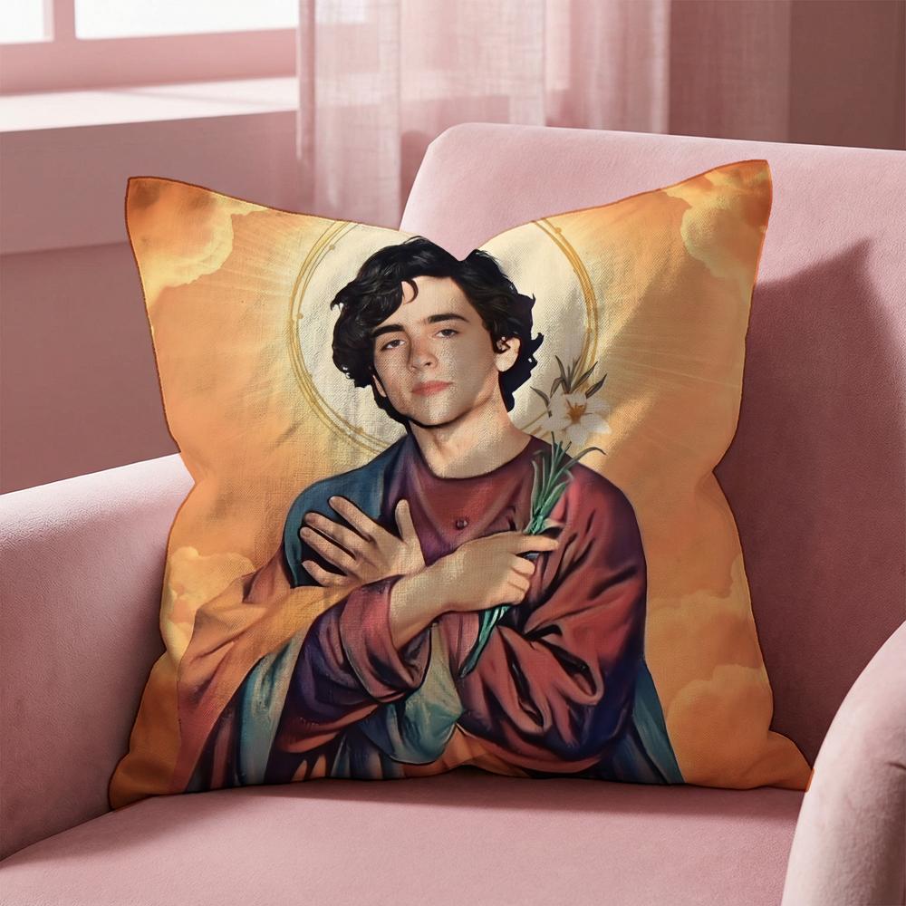 T-Timothees Chalamets Cushion Cover Multi-Scene Pillow Cover for Home & Car - Reversible, Soft & Durable for Daily Use