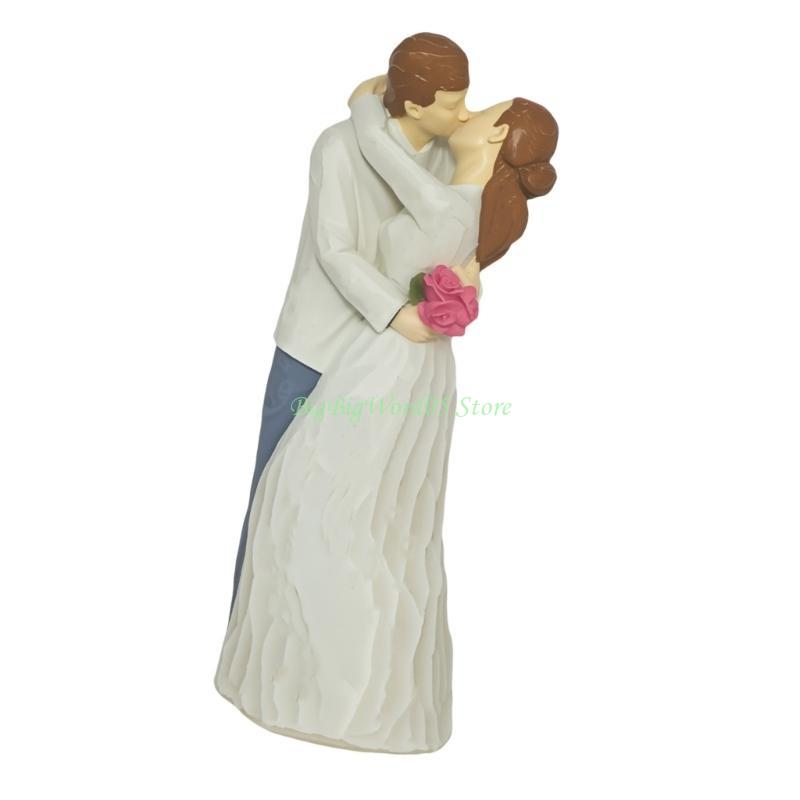 24TE Romantics Loving Elderly Couple Figurine Resins Anniversary Statue Valentines Day Figures Gift for Parent Grandparents