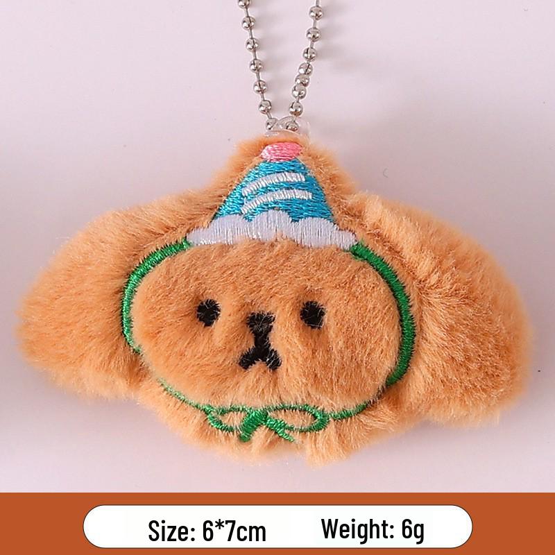 Adorable Plush Bear & Rabbit Brooch Keychain for Kids & Women - Cute Bag or Pin Accessory