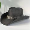 Western Cowboy Embroidered Straw Hat with Accessories Unisex Suitable for Rodeo Performances and Cowgirl Attire Gorro Cowboy