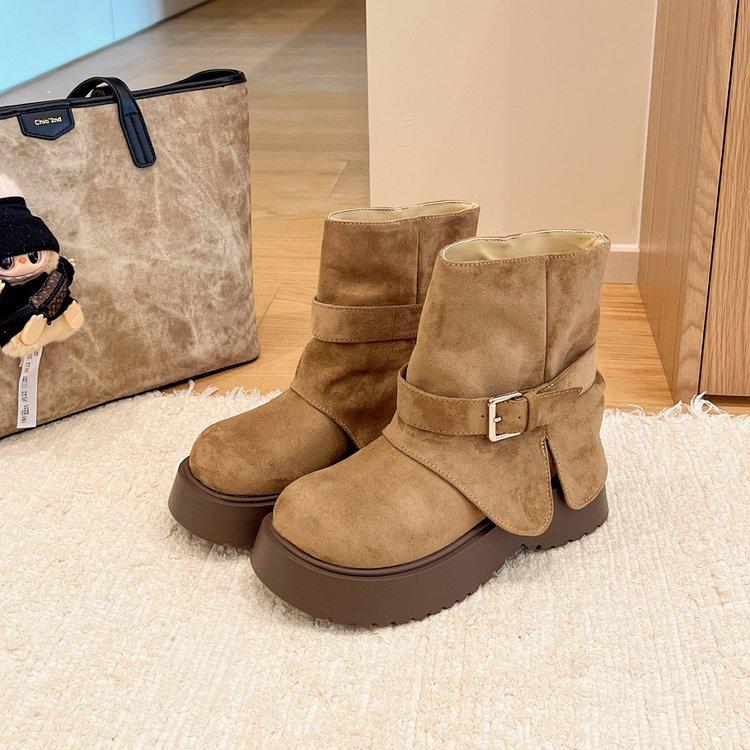 

Thick-soled heightening stacking boots women s 2025 new summer and autumn western cowboy short boots Martin boots small trouser boots 35