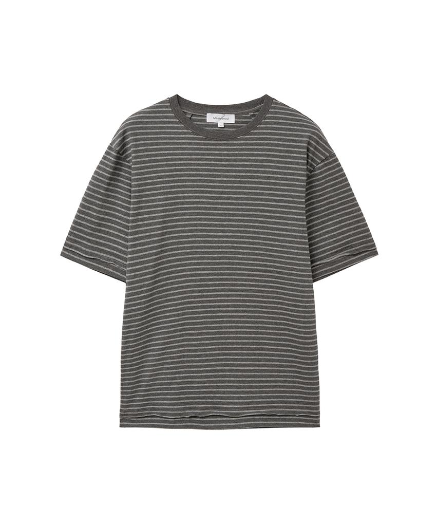 Misekiseoulmaen Darted Stripe Short Sleeve Gray