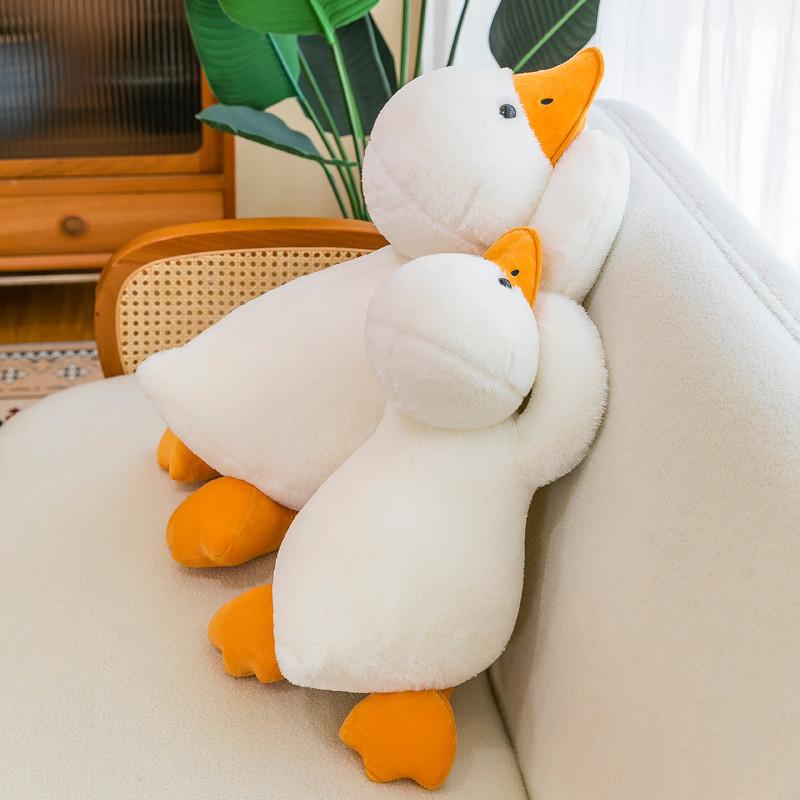 Duck Plush White Toy Cartoon Stuffed Animal Doll Decoration Kids Cushion Gift