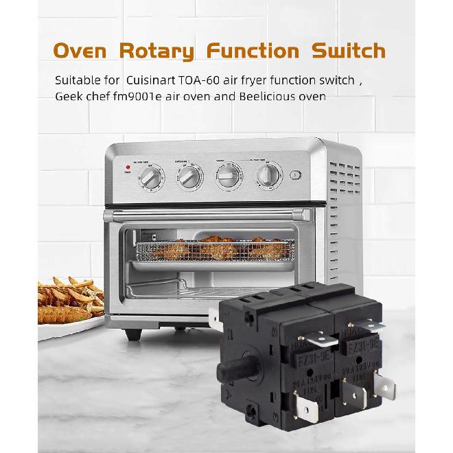 

FZ31-9E 11 Pins 7 Positions Rotary Function Switch Compatible with Cuisinart TOA-60 air Fryer,FZ31-10 Function Selector Switch Suitable for