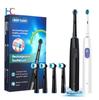 Smart Rotating Timing Electric Toothbrush, Rechargeable Rotary Toothbrush with 4 Heads, 5 Modes Setting Teeth Whitening Oral Car