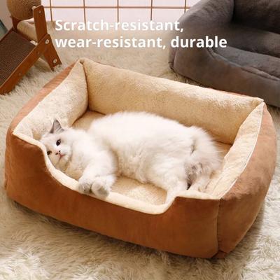 Plush Pet Nest Orthopedic Dog Sofa Bed for Small Medium Dogs Soft Cat Couch Washable