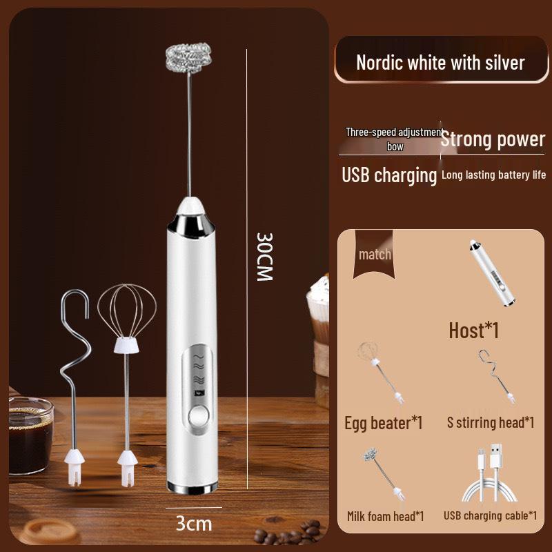 Wireless Electric Handheld Egg Beater & Milk Frother for Cream, Cake, Coffee, Baking