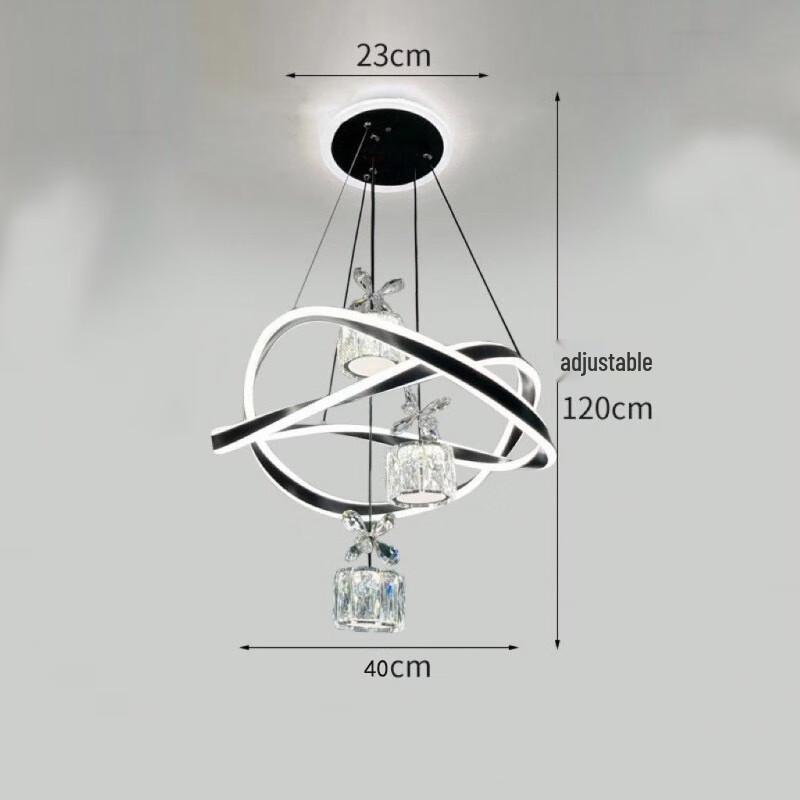 

Modern Black Cylindrical Crystal Chandelier