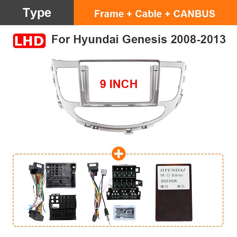Car GPS Navigation For HYUNDAI 2008-2013 GENESIS Stereo Radio Fascias Panel Screen LHD Frame Fit Dash Trim Kits