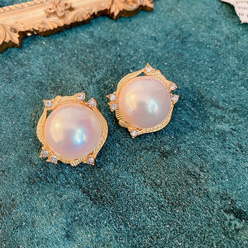 Drop Earrings Set Big Circle Piercings Earrings Jewelry for Women Imitation Pearl Hoop Cute Ear Buckle