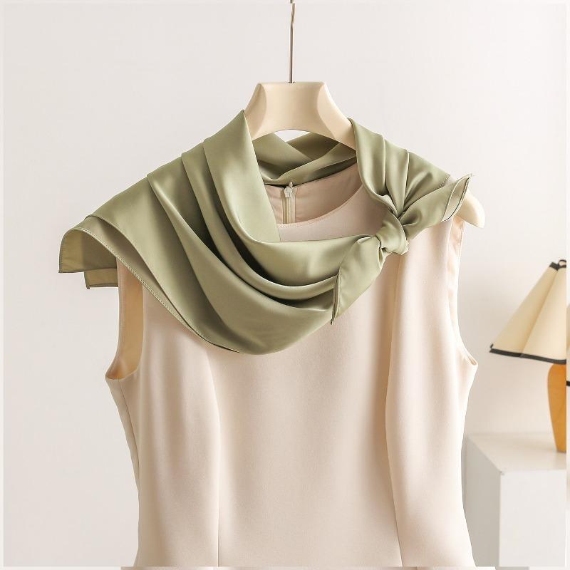 Elegant Elastic Satin Square Scarf Fashion Versatile Women Neck Scarf