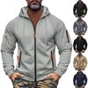 Herren Sweatshirt Hoodie Reißverschluss Armtasche Strickjacke Herren Sport Große Größe Casual Hoodie