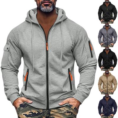 Pánská mikina mikina s kapucí zip na paži kapsa cardigan pánské sportovní velká velikost ležérní mikina