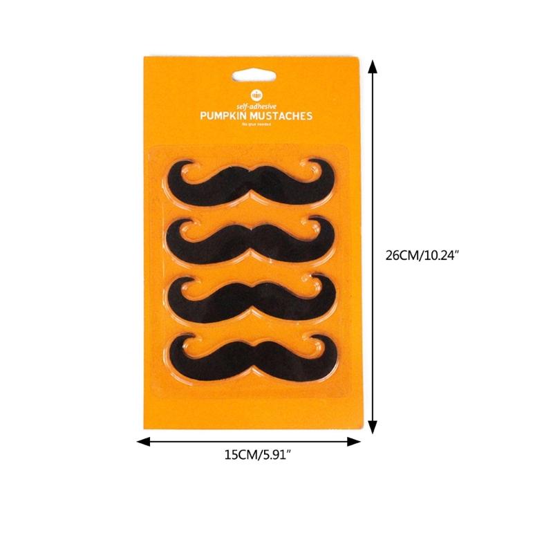 4Pcs Fake Moustaches Artificial Beard Stick On Moustaches Self Adhesive Fake Beard for Halloween Masquerade Photo Props