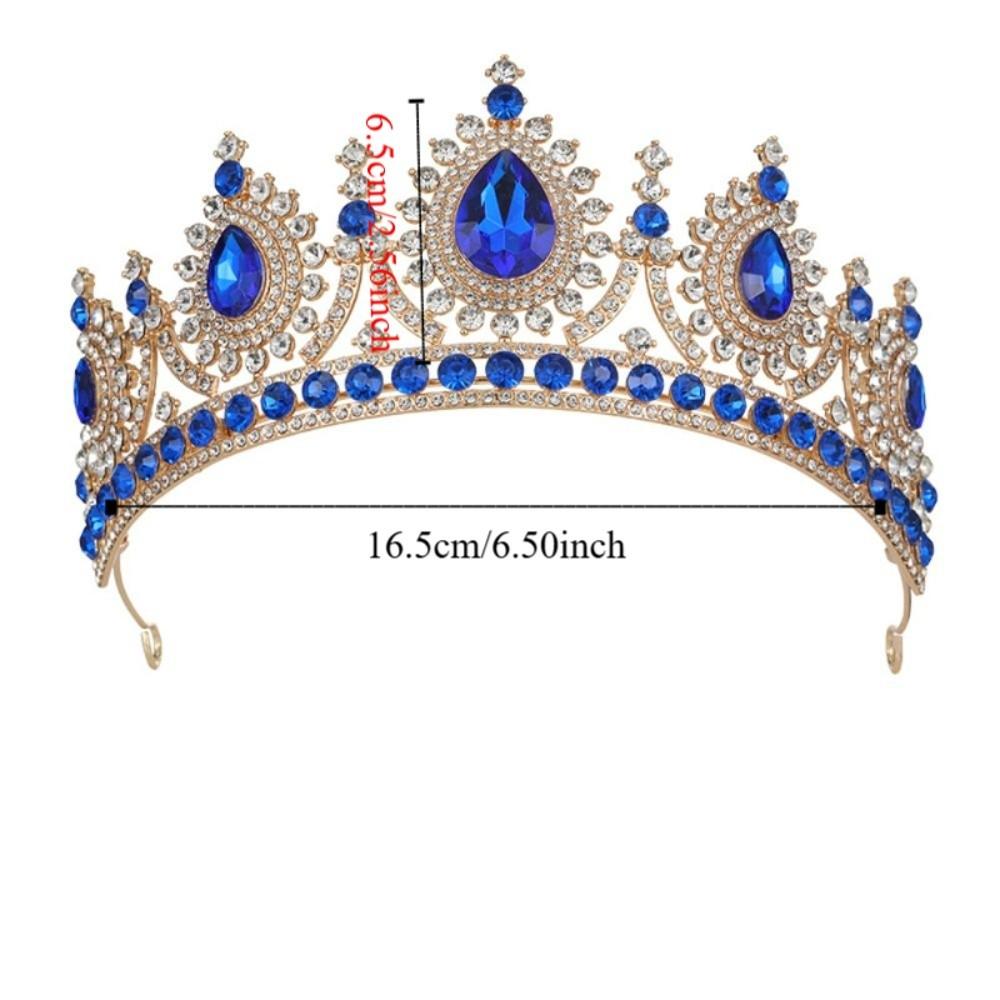 Multicolor Baroque Pageant Crown Luxury Wedding Crown Metal Queen Princess Tiara  Party Supplies