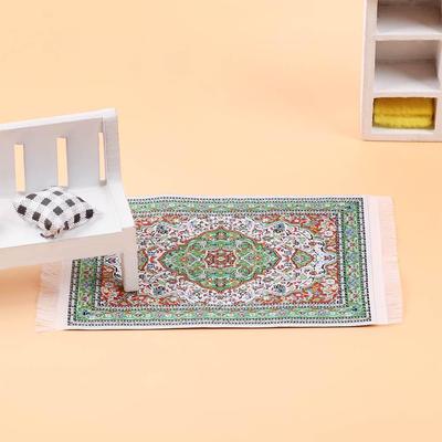 1:12 Scale Turkish Style Playing House Mini House Decor Floor Coverings Doll Accessories Dollhouse Carpet Miniature Weaving Rug