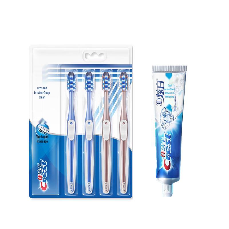 Crest 7-Benefit Toothbrush & 3D White Toothpaste Bundle