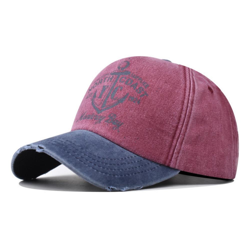 Retro Washed Letter Print Cap Outdoor Sports Unsex Travel Sun Hat Baseball Cap Classic Versatile Patchwork Hip Hop Cap Summer