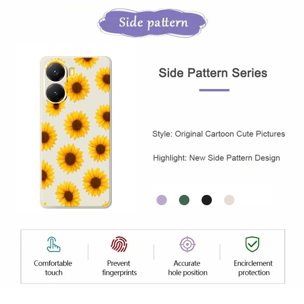 For Xiaomi Redmi Turbo 4 5G/Poco X7 Pro 5G Case Sunflowers Pattern Printing Straight Edge TPU Phone Back Cover
