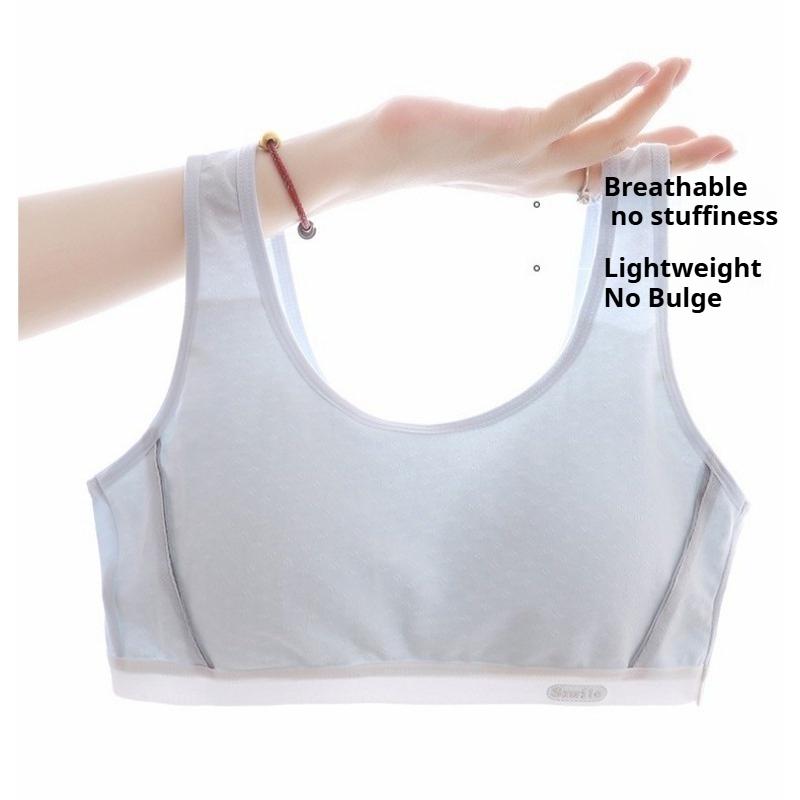 Printed Solid Color Lightweight Breathable Developmental Training Vest Soft Sleep Inner Undergarment for Puberty School Girls