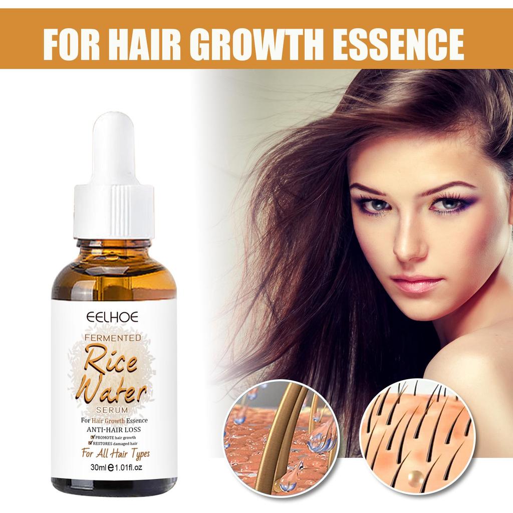 EELHOE Rice Water Hair Oil, Repair for Permed and Dyed Damage, Improves Dry and Frizzy Hair, Moisturizing and Softening Hair Essence 30ml