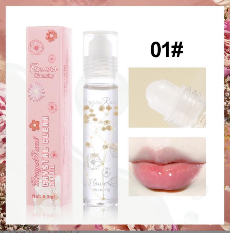 Frauen wasserdichter Lipgloss Blumenlippenstift Farbe ändern Gelee Lippenstift Feuchtigkeitscreme Blumenlippenöl Klares farbloses Lippenöl