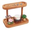 Wooden Storage Tray Double-layer Storage Rack Desktop Cosmetics Storage Rack Jewelry Display Racks Household Entrance Key 