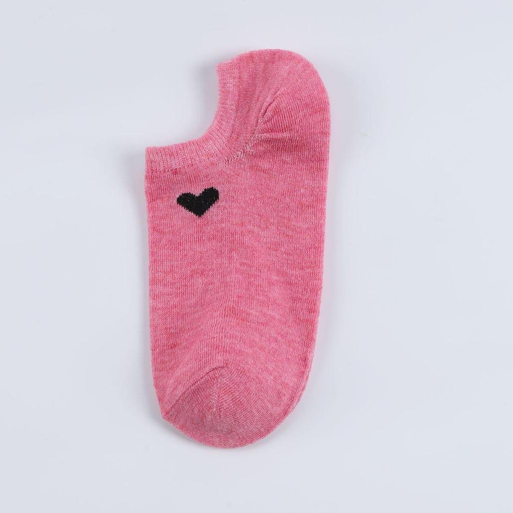 Women's Heart Pattern Low-Cut Invisible Socks – Breathable, Versatile, and Lightweight Summer Boat Socks.