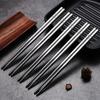 Chopsticks Non-slip Stylish Healthy Light Weight Chinese Stainless Steel Reusable Metal Chopstick For Sushi Food Tableware