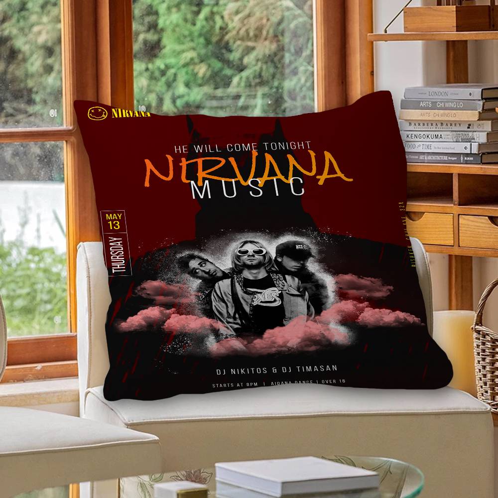Hot N-Nirvana-K-KurtS Cobain Personalized Pillow Dust Cover Bedroom Kids Party Decoration Pillowcase Birthday Children Gift