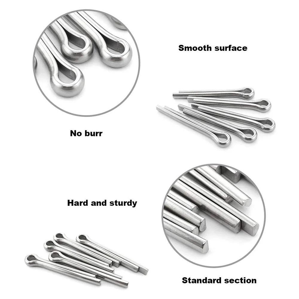 150/340 Pcs Sliver Split Pins Cotter Fixings Assorted Sizes Zinc Plated Steel Hard Case Link Split Cotter Pin Set