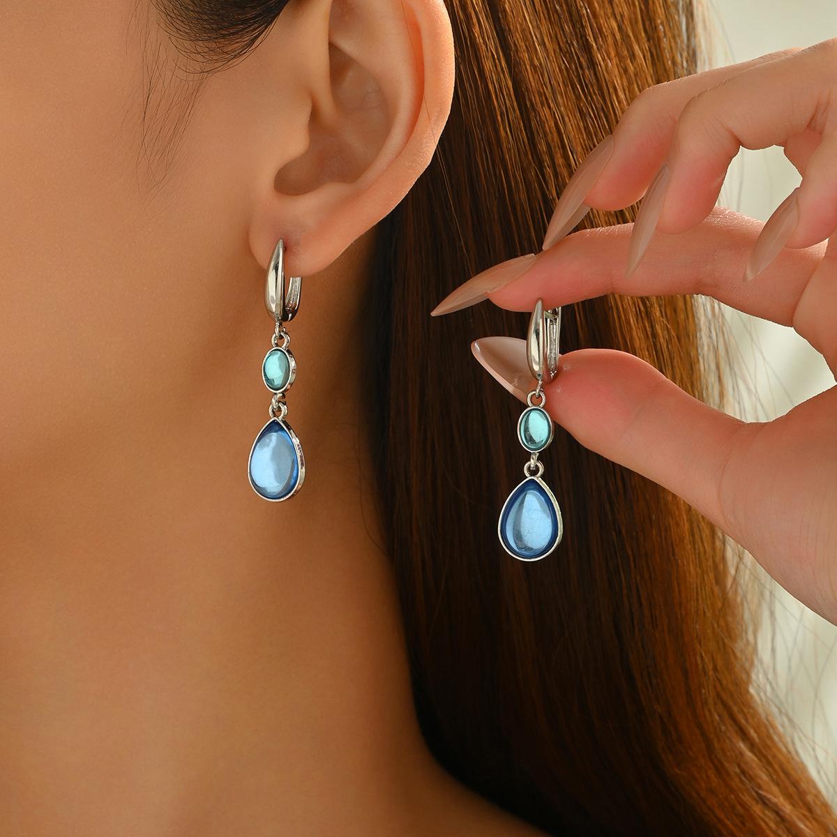 

Винтажные украшения геометрический инкрустированный драгоценными камнями дизайн высококлассные серьги универсальные длинные серьги серьги