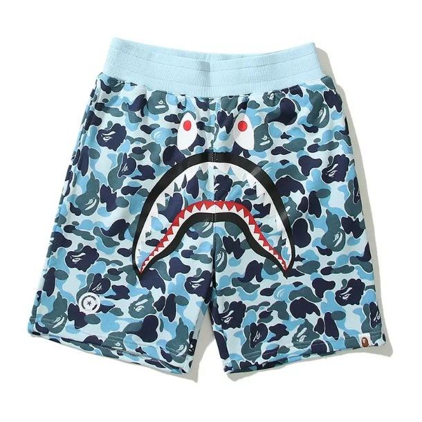 Pantaloncini Casual Bape Shark Camo da Uomo Estivi da Spiaggia Board Shorts a 5 Tasche Pantaloncini da Campo Streetwear