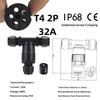 IP68 T Shape Electric Connector 1Pcs Waterproof Screw Push-in Terminal for Balcony Lighting Extensions