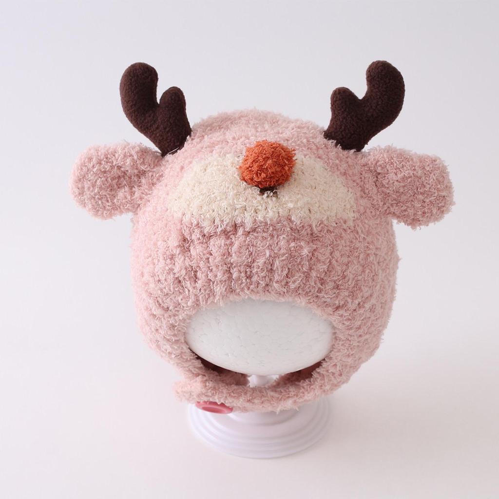 Zimowa pluszowa czapka dla niemowląt i małych dzieci - Urocza, Pogrubiona, Ciepła, Dzianinowa z Ochroną Uszu