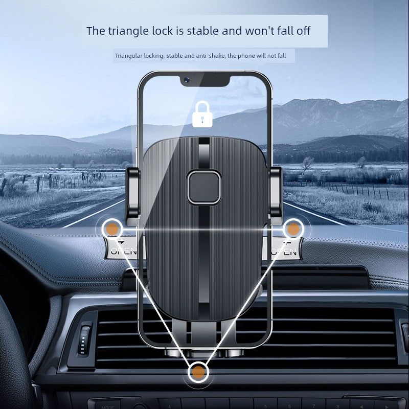 Mobile Phone Car Mount for Air Vent and Dashboard, Clip-On Gravity Anti-Shake Phone Holder
