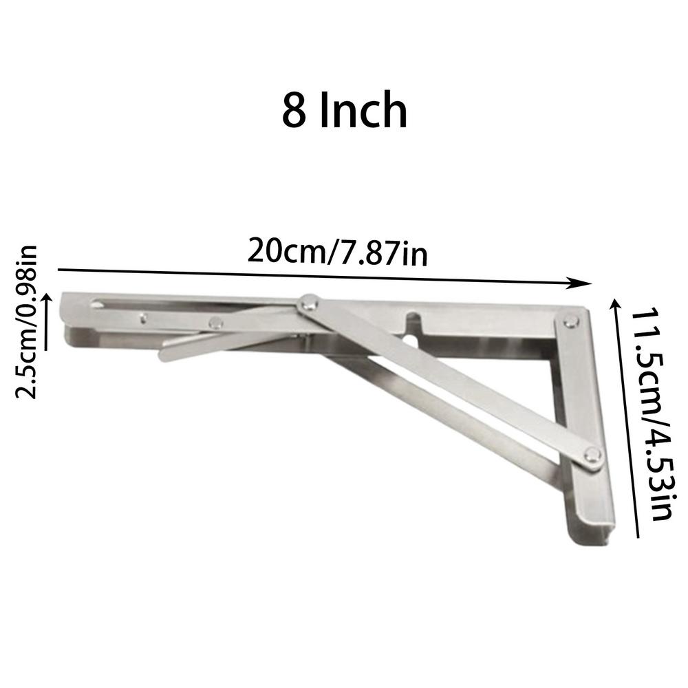 Foldable Shelf Bracket 2X Stainless Steel Triangular Shelf Bracket Shelf Hardware Wall Shelf Brackets Floating Mantel Bracket
