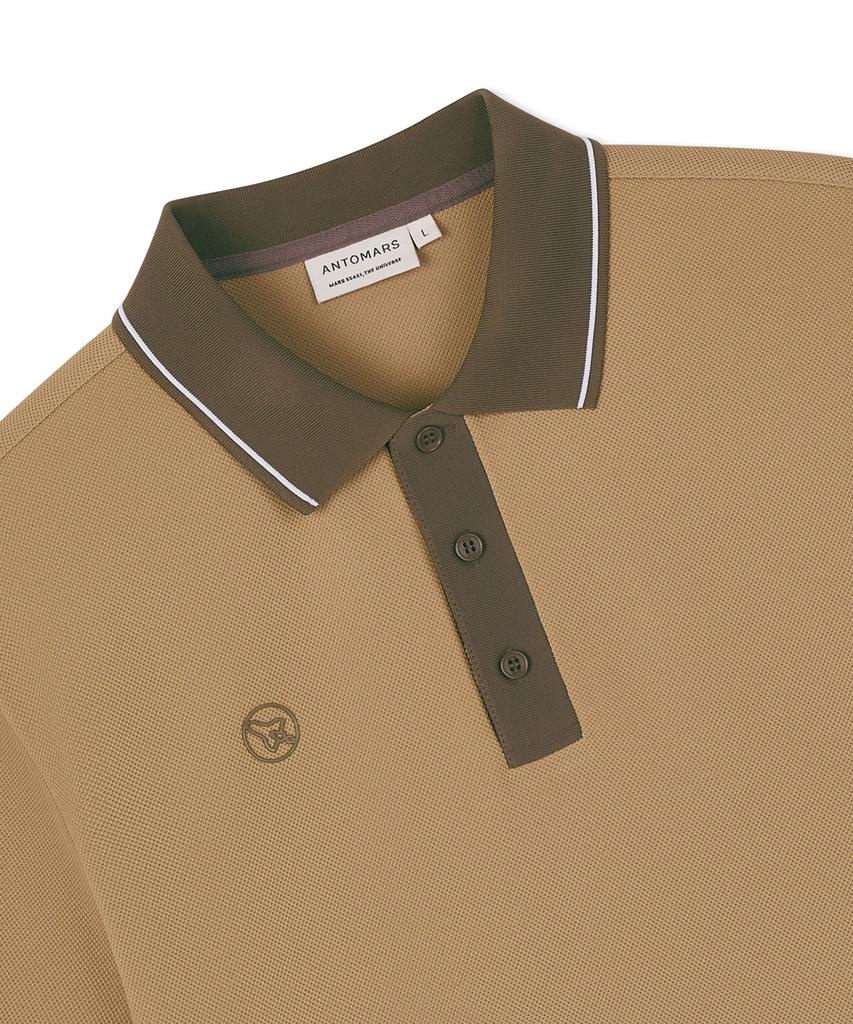 Antomas Circle Spaceship Polo Men'S - Beige