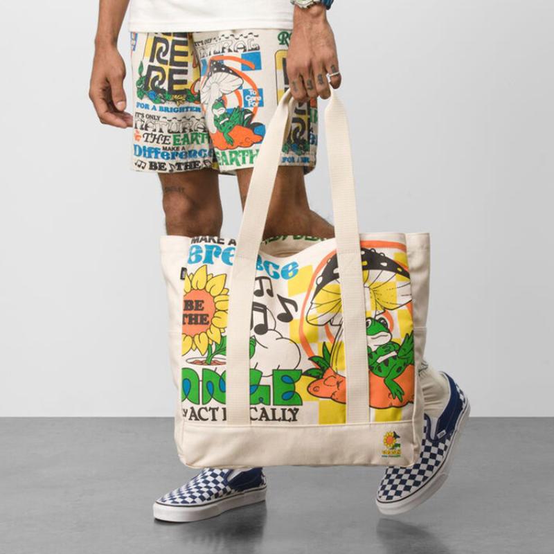 Vans Cotton Canvas Canvas Bag Tote Bag Shopping Bag Shoulder Bag Unisex Multicolor Vans VN0A7SB67VJ1