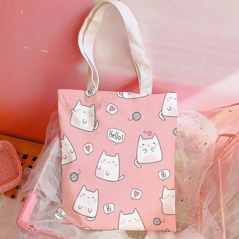 Kaufe Fashion Ladies Canvas Shoulder Bag Cute Animal Pink Sweet Girl Handbag Casual Harajuku