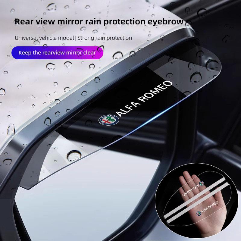 2 stuks Auto Achteruitkijkspiegel Regenwimper Vizier Cover Sticker Voor Alfa Romeo GT 147 156 159 166 Giulia Stelvio Giulietta Mito Disco