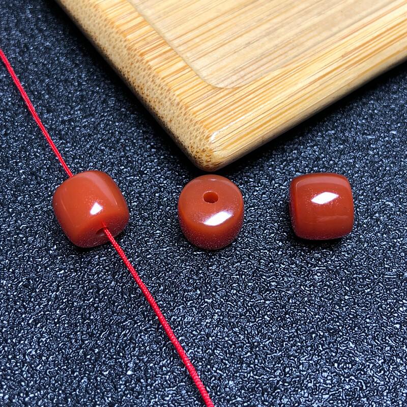Red Agate Straight Cut Old-Style Beads - Spacer, Loose, Star Moon Bodhi Prayer Beads for DIY Bracelets.