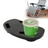 Black Gravity Folding Lounge Beach Chair Outdoor Camping Recliner with Tray for Garden Playa