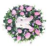 Easter Bunny Wreath Hanging Artificial Decorative Easter Wreath with Eggs for Spring Front Door